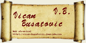 Vićan Bušatović vizit kartica